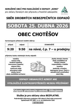 Leták s informacemi o sběru